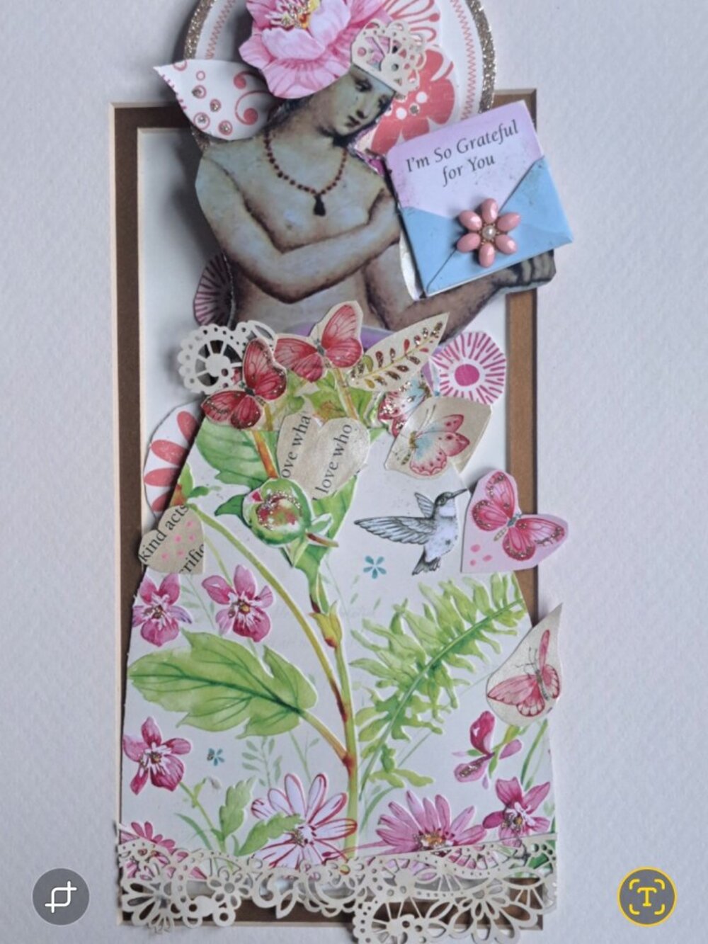 11x15 mixed media and paper crafting art framed